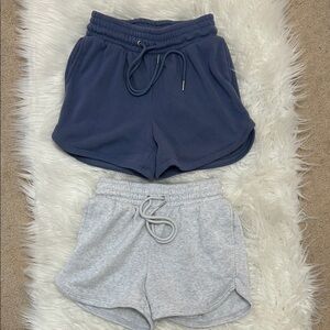 Better together womens fleece shorts set of 2 size small gray blue elastic waist